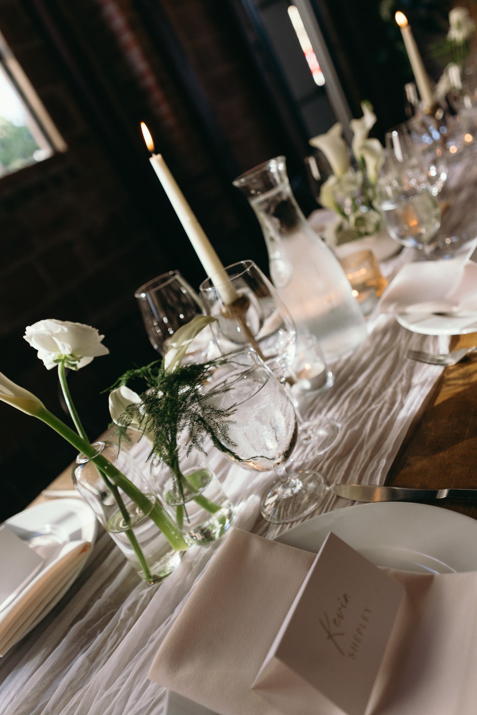 Lily and Ryan’s candlelit wedding table